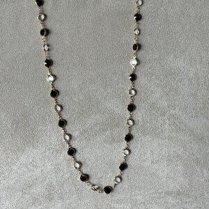 Swarovski Black and Clear Crystal Bezel Necklace
